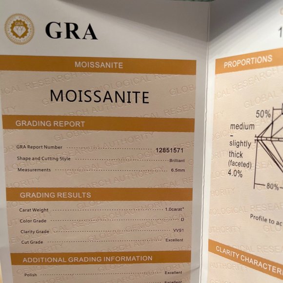 Moissanite Halo Lab Diamond Ring 1ct. CENTER STONE 2 CTW GRA CERTIFIED - Picture 6 of 7